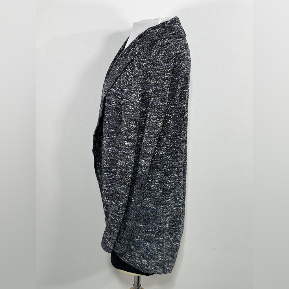 Aeropostale Black / Blue and White High Low Open Front Cardigan Size L/G - Picture 3 of 5